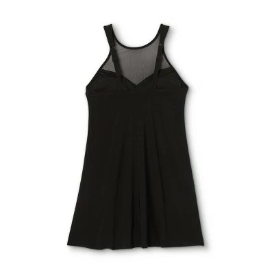 Women's High Neck Mesh Swim Dress - Aqua Green® Black 7 Women's High Neck Mesh Swim Dress - Aqua Green® Black - Image 5