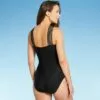 Women's Crossover Neck Detail One Piece Swimsuit - Aqua Green® Black 1 Women's Crossover Neck Detail One Piece Swimsuit - Aqua Green® Black -Swimsuits Popular Store unnamed file 7249