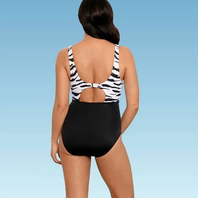 Women's Slimming Control Tie-Front Cut Out One Piece Swimsuit - Beach Betty by Miracle Brands Green 3 Women's Slimming Control Tie-Front Cut Out One Piece Swimsuit - Beach Betty by Miracle Brands Green