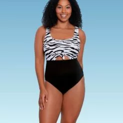 Women's Slimming Control Tie-Front Cut Out One Piece Swimsuit - Beach Betty by Miracle Brands Green 9 Women's Slimming Control Tie-Front Cut Out One Piece Swimsuit - Beach Betty by Miracle Brands Green -Swimsuits Popular Store unnamed file 7260