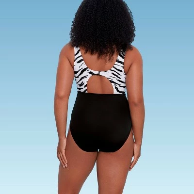 Women's Slimming Control Tie-Front Cut Out One Piece Swimsuit - Beach Betty by Miracle Brands Green 6 Women's Slimming Control Tie-Front Cut Out One Piece Swimsuit - Beach Betty by Miracle Brands Green - Image 4