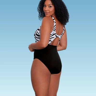 Women's Slimming Control Tie-Front Cut Out One Piece Swimsuit - Beach Betty by Miracle Brands Green 7 Women's Slimming Control Tie-Front Cut Out One Piece Swimsuit - Beach Betty by Miracle Brands Green - Image 5