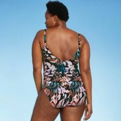 Women's Seamed Front Shirred One Piece Swimsuit - Aqua Green® Multi -Swimsuits Popular Store unnamed file 7265