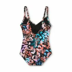 Women's Seamed Front Shirred One Piece Swimsuit - Aqua Green® Multi -Swimsuits Popular Store unnamed file 7267