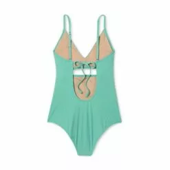 Women's Ribbed Plunge Cut Out Sash-Tie One Piece Swimsuit - Shade & Shore™ Burgundy -Swimsuits Popular Store unnamed file 7286