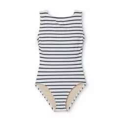 Women's High Neck High Coverage One Piece Swimsuit - Kona Sol™ Blue & White -Swimsuits Popular Store unnamed file 7290