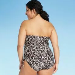 Women's Side-Tie High Coverage One Piece Swimsuit - Kona Sol™ Animal Print -Swimsuits Popular Store unnamed file 7299