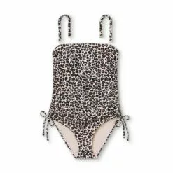 Women's Side-Tie High Coverage One Piece Swimsuit - Kona Sol™ Animal Print -Swimsuits Popular Store unnamed file 7300