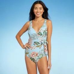 Women's Wrap-Front High Coverage One Piece Swimsuit - Kona Sol™ Tropical Print 19 Women's Wrap-Front High Coverage One Piece Swimsuit - Kona Sol™ Tropical Print -Swimsuits Popular Store unnamed file 7324
