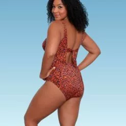 Women's Slimming Control Cut Out Tie Back One Piece Swimsuit - Beach Betty by Miracle Brands Purple -Swimsuits Popular Store unnamed file 7331