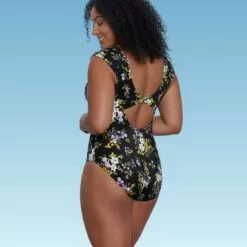 Women's Slimming Control Sleeve Cut Out One Piece Swimsuit - Beach Betty by Miracle Brands Red -Swimsuits Popular Store unnamed file 7336