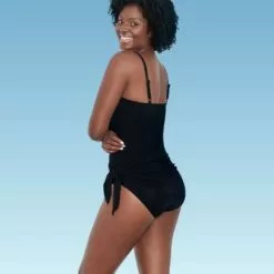 Women's Slimming Control Shirred Front Swimsuit - Dreamsuit by Miracle Brands Black -Swimsuits Popular Store unnamed file 7351