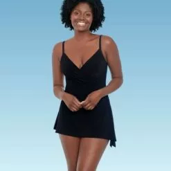 Women's Slimming Control Shirred Front Swimsuit - Dreamsuit by Miracle Brands Black -Swimsuits Popular Store unnamed file 7362