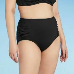 Women's Paneled Shirred High Waist Medium Coverage Bikini Bottom - Kona Sol™ Black 15 Women's Paneled Shirred High Waist Medium Coverage Bikini Bottom - Kona Sol™ Black -Swimsuits Popular Store unnamed file 738