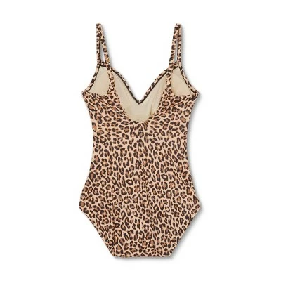 Women's Faux Wrap Over the Shoulder One Piece Swimsuit- Aqua Green® Animal Print 7 Women's Faux Wrap Over the Shoulder One Piece Swimsuit- Aqua Green® Animal Print - Image 5