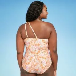 Women's One Shoulder High Coverage One Piece Swimsuit - Kona Sol™ Multicolor -Swimsuits Popular Store unnamed file 7457