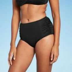 Women's Paneled Shirred High Waist Medium Coverage Bikini Bottom - Kona Sol™ Black 23 Women's Paneled Shirred High Waist Medium Coverage Bikini Bottom - Kona Sol™ Black -Swimsuits Popular Store unnamed file 746