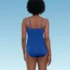 Women's Slimming Control Draped Shirred Bandeau One Piece Swimsuit - Dreamsuit by Miracle Brands Blue -Swimsuits Popular Store unnamed file 7468