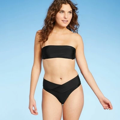 Juniors' Crossover High Leg Bikini Bottom - Xhilaration™ Neon Blue 4 Juniors' Crossover High Leg Bikini Bottom - Xhilaration™ Neon Blue - Image 2