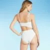 Women's Tall/Long Torso Ribbed Cut Out One Piece Swimsuit - Shade & Shore™ White -Swimsuits Popular Store unnamed file 7489