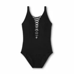 Women's Lace-Up One Piece Swimsuit - Aqua Green® Black -Swimsuits Popular Store unnamed file 7505