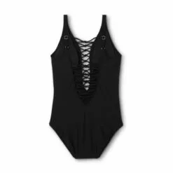 Women's Lace-Up One Piece Swimsuit - Aqua Green® Black -Swimsuits Popular Store unnamed file 7506