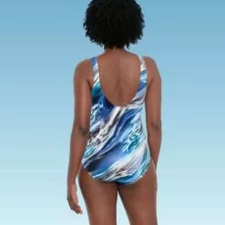 Women's Slimming Control High Neck Wrap Keyhole One Piece Swimsuit - Dreamsuit by Miracle Brands Pink