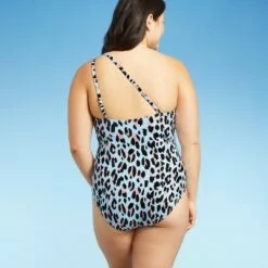 Women's One Shoulder One Piece Swimsuit - Sea Angel Blue -Swimsuits Popular Store unnamed file 7566