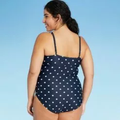 Women's Classic Tie-Front High Coverage One Piece Swimsuit - Kona Sol™ Navy -Swimsuits Popular Store unnamed file 7596
