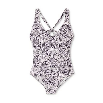 Women's V-Neck Strappy Back Detail One Piece Swimsuit - All in Motion™ Snake Print 6 Women's V-Neck Strappy Back Detail One Piece Swimsuit - All in Motion™ Snake Print - Image 4