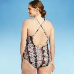 Women's Side-Cinch Medium Coverage One Piece Swimsuit - Kona Sol™ Animal Print -Swimsuits Popular Store unnamed file 7616