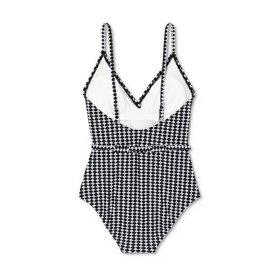 Women's Belted Wrap Medium Coverage One Piece Swimsuit - Kona Sol™ Black 7 Women's Belted Wrap Medium Coverage One Piece Swimsuit - Kona Sol™ Black - Image 5