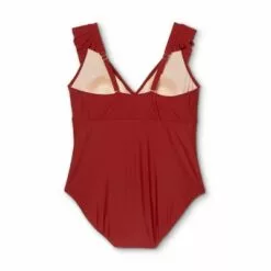 Women's Plus Size Cap Sleeve Plunge One Piece Swimsuit - Kona Sol™ Burgundy 14 Women's Plus Size Cap Sleeve Plunge One Piece Swimsuit - Kona Sol™ Burgundy -Swimsuits Popular Store unnamed file 7651