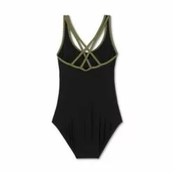 Women's Racerback One Piece Swimsuit - All in Motion™ Olive Green & Black Colorblock -Swimsuits Popular Store unnamed file 7675