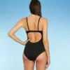Women's Plunge Cut Out One Piece Swimsuit - Shade & Shore™ Dark Green -Swimsuits Popular Store unnamed file 7681
