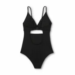 Women's Plunge Cut Out One Piece Swimsuit - Shade & Shore™ Dark Green -Swimsuits Popular Store unnamed file 7685