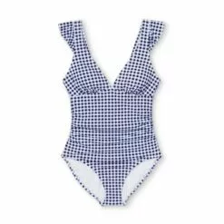 Women's Ruffle Gingham High Coverage One Piece Swimsuit - Kona Sol™ Blue 22 Women's Ruffle Gingham High Coverage One Piece Swimsuit - Kona Sol™ Blue -Swimsuits Popular Store unnamed file 7690