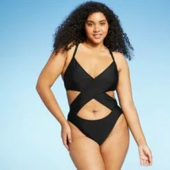 Juniors' Cross Front One Piece Swimsuit - Xhilaration™ Coral Pink -Swimsuits Popular Store unnamed file 7706