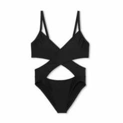 Juniors' Cross Front One Piece Swimsuit - Xhilaration™ Coral Pink -Swimsuits Popular Store unnamed file 7708