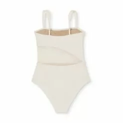 Women's Asymmetrical Mesh Cut Out One Piece Swimsuit - Shade & Shore™ White -Swimsuits Popular Store unnamed file 7733