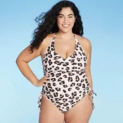 Women's Ring Back Side-Cinch High Coverage One Piece Swimsuit - Kona Sol™ Animal Print -Swimsuits Popular Store unnamed file 7736