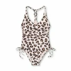 Women's Ring Back Side-Cinch High Coverage One Piece Swimsuit - Kona Sol™ Animal Print -Swimsuits Popular Store unnamed file 7738