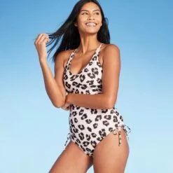 Women's Ring Back Side-Cinch High Coverage One Piece Swimsuit - Kona Sol™ Animal Print -Swimsuits Popular Store unnamed file 7740