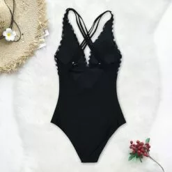 Women's Gingham One Piece Swimsuit Ruched Cross Back Vintage Swimwear Bathing Suits -Cupshe -Swimsuits Popular Store unnamed file 7775