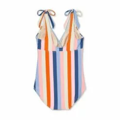 V-Neck with Tie-Strap One Piece Maternity Swimsuit - Isabel Maternity by Ingrid & Isabel™ Striped