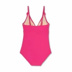 V-Neck Micro Ruffle One Piece Maternity Swimsuit - Isabel Maternity by Ingrid & Isabel™ Pink