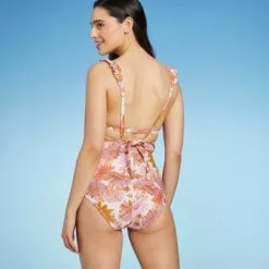 Women's Ruffle Strap Medium Coverage One Piece Swimsuit - Kona Sol™ Multi