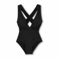 Women's Plunge Front Maillot One Piece Swimsuit - Sea Angel Black -Swimsuits Popular Store unnamed file 7901