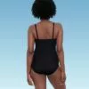 Women's Slimming Control Shirred Scoop Neck One Piece Swimsuit - Dreamsuit by Miracle Brands Black -Swimsuits Popular Store unnamed file 7928