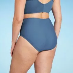Women's High Waist Medium Coverage Bikini Bottom - Kona Sol™ Mudstone Blue -Swimsuits Popular Store unnamed file 798